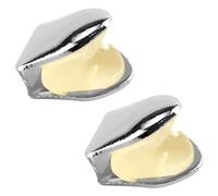 ZJIVQO 2Pcs Solid Hip Hop Teeth Plain Single Tooth Fangs Cap for Teeth Hip Hop Teeth Grillz Bling Slugs Decoration for Teeth Mouth, Party Accessories Teeth Grills，Silver