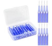 ZJIVQO 30pcs Interdental Brushes Teeth Flossing Brushes Retractable Toothpick Tooth Floss Sticks Flossing Head for Cleaner Dental Floss Stick Tooth Cleaning Tool,0.7mm,Blue