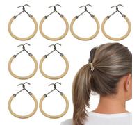 ZJIVQO 40 PCS Ponytail Hook Elastic Hair Bands with Hooks Hair Tie Hooks Elastic Headband with Double hook Rubber Band with hook Ball Hairstyle Hook Bridal Updo Hair Hook for Girls Women, Light Brown