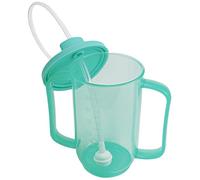 ZJIVQO Drinking Beaker Cup Beakers for Elderly Sippy Cup Bottle for Disabled Adults Mug Sippy Cup with Easy Grip Handles Anti Splash Spout and Travel Lid Bed Care Cup 450ml