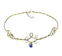 ZJIVQO Forehead Headband Iron Circlet for Women Woven Forehead Band Crystals Tiara Hair Hoop with Jewels Crystal Rhinestone Wedding Headband Princess Crown Tiara (Blue)