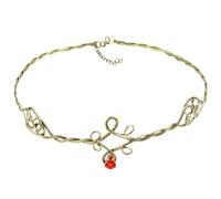 ZJIVQO Headbands Iron Circlet for Women Woven Forehead Band with Crystals Tiara Gold Hair Hoop with Jewels Crystal Rhinestone Wedding Head Band Princess Crown Tiara (Red)