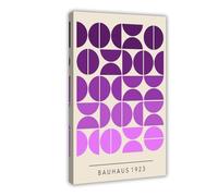 ZJIXAOSD Bauhaus Gradient Purple Semicircle Canvas Modern Poster Wall Art Prints Paintings Living Room Bedroom Decor 16x24inch(40x60cm)