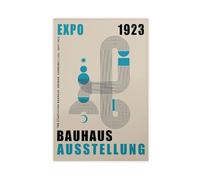 ZJIXAOSD Blue Bauhaus Geometry Gradient Medieval Canvas Art Wall Decor Posters Home Bar Restaurant Garage Cafe Logo Gift 12x18inch(30x45cm)