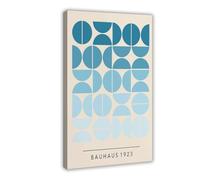 ZJIXAOSD Blue Geometric Bauhaus Minimalism Canvas Wall Art Posters And Prints Room Aesthetic Bedroom Office Decor 16x24inch(40x60cm)