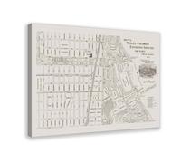 ZJIXAOSD Carte Ancienne De L'Exposition Universelle Colombienne De 1893 À Chicago Canvas Modern Poster Wall Art Prints Paintings Living Room Bedroom Decor 12x18inch(30x45cm)