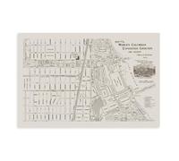 ZJIXAOSD Carte Ancienne De L'Exposition Universelle Colombienne De 1893 À Chicago Canvas Wall Art Posters And Prints Room Aesthetic Bedroom Office Decor 16x24inch(40x60cm)