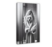 ZJIXAOSD Chinese Crested Dog, Cute Dog, Fun Bathroom Canvas Wall Art Posters And Prints Room Aesthetic Bedroom Office Decor 16x24inch(40x60cm)