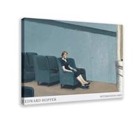 ZJIXAOSD Edward Hopper Intermission 1963 Woman's Theatre Blue Canvas Modern Poster Wall Art Prints Paintings Living Room Bedroom Decor 24x36inch(60x90cm)
