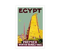 ZJIXAOSD Egypt, Premier Winter Rendezvous Vintage Travel Poster Canvas Art Wall Decor Posters Home Bar Restaurant Garage Cafe Logo Gift 24x36inch(60x90cm)