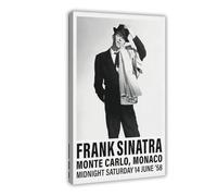 ZJIXAOSD Frank Sinatra Black And White Music Retro Canvas Art Wall Decor Posters Home Bar Restaurant Garage Cafe Logo Gift 24x36inch(60x90cm)