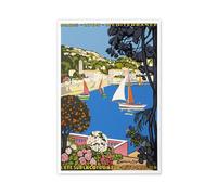 ZJIXAOSD French Riviera Vintage Travel Poster3 Canvas Wall Art Posters And Prints Room Aesthetic Bedroom Office Decor 24x36inch(60x90cm)