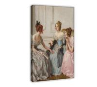 ZJIXAOSD Gossip Girl Retro Female Art Victorian Flirty Aesthetic Canvas Modern Poster Wall Art Prints Paintings Living Room Bedroom Decor 20x30inch(50x75cm)