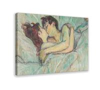 ZJIXAOSD Henri De Toulouse Lautrec - Le Baiser Canvas Art Wall Decor Posters Home Bar Restaurant Garage Cafe Logo Gift 16x24inch(40x60cm)