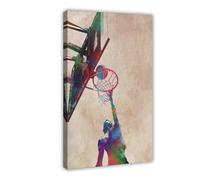 ZJIXAOSD Inspiring aesthetic posters, sports time basketball art Canvas Wall Art Posters And Prints Room Aesthetic Bedroom Office Decor 24x36inch(60x90cm)