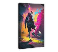 ZJIXAOSD Inspiring Aesthetics, Sports And Moments of New Achievements, Football Style Poster 2 Canvas Art Wall Decor Posters Home Bar Restaurant Garage Cafe Logo Gift 24x36inch(60x90cm)