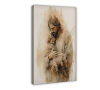 ZJIXAOSD Jesus Hugs Girl Modern Christianity Canvas Art Wall Decor Posters Home Bar Restaurant Garage Cafe Logo Gift 20x30inch(50x75cm)