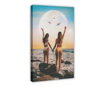 ZJIXAOSD We Are Here UFO Space Retro Astronomy Canvas Wall Art Posters And Prints Room Aesthetic Bedroom Office Decor 16x24inch(40x60cm)