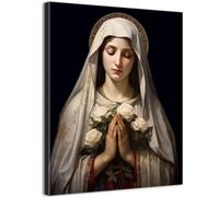 ZJJARTYB Mary Pray Canvas Wall Art Christian Poster Prints Inspiring Painting Pictures Christian Bible Virgin Mary Wall Decor 16x24in