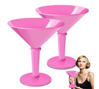 ZJJZGYXINTAI Unbreakable Jumbo Martini Glasses, 48 oz Plastic Cocktail Glasses, Reusable, BPA Free, Detachable, Perfect for Picnic, Beach & Patio Party, Appetizers, Birthday, Wedding and All Events