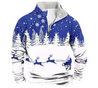 ZJKESDIOAW Christmas Jumpers For Men Christmas Jumpers for Men Funny Christmas Sweater Xmas Jumper Men's Sweatshirt 3D Printed Long Sleeved Hoodies Warm Pullover Winter Clothes A-blue