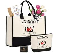 ZJKUBOIS Gift Woman 40/50/60/70th Birthday - Includes Large Shopping Bag, Cosmetic Bag, Envelopes, Envelope Seal Stickers & 2 Birthday Cards for Mother, Friends: Everyday Life, Shopping, Travel (60)