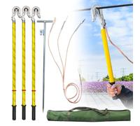 ZJKXJH High voltage grounding rod Double-tongue Grounding Rod Kit for Emergency Line Repair And Maintenance, Stable Clamping, Protection Against Electric Shock(Pole 1.5m/5.4ft,Wire 15m/49.2ft)