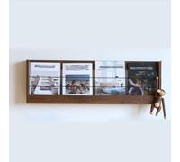 ZJKXJH Wood Magazine Wall Rack, Wall Mount Space Saver Record Catalog Display Frames, 37×3.1×11.8" File Holder for Entryway, Living Room, Waiting Room, Office (Color : B, Size : LxWxH 94x8x30 cm)