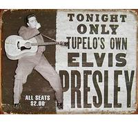 ZJLVMF Elvis Presley Tonight Only Tin Sign Vintage Wall Poster Retro Iron Painting Metal Plaque Sheet for Bar Cafe Garage Home Gift Birthday Wedding