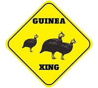 ZJLVMF Metal Sign Great Aluminum Tin Sign Guinea Crossing Novelty Sign 12"X 12"