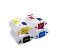 ZJNWTVUH 4 Pack EMPTY Refillable Ink Cartridges With Auto Reset Chip Compatible With Designjet 500 500PS 800 800PS Compatible With HP10 82