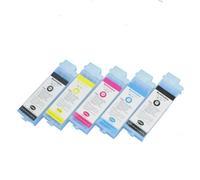 ZJNWTVUH 5 Pcs Empty Refillable Ink Cartridges Compatible With TM200 TM205 TM300 TM305 260ml PFI 120 PFI-120 In 5 Colors(Cartridge With Chip)