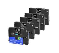 ZJNWTVUH 5Pcs 12mm TZe-231 Tz-631 Tze431 Tz131 047inch Label Tapes Works With Label Printers Compatible Label Maker Ribbon US Shipping(White on Black)