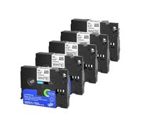 ZJNWTVUH 5Pcs 12mm TZe-231 Tz-631 Tze431 Tz131 047inch Label Tapes Works With Label Printers Compatible Label Maker Ribbon US Shipping(Black on White)