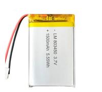 ZJNWTVUH Compatible With 2/5/10pcs 3.7V 1500mAh 803450 Lithium Polymer Ion 2.0mm JST Connector Universal Fit Third Party Replacement(5pcs with Connector)
