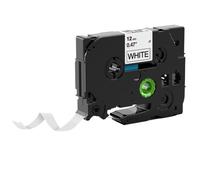 ZJNWTVUH Satin Label Tape 12mm 1 Piece Compatible With H110 E1000Pro Label Maker TZe R231 TZe RN34 RE34 RE31(Black on White)