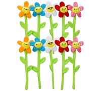 ZJoey 10 Pcs Plush Smile Flower Stuffed Bendable Stems Plush Bouquet Toy Soft Flower 12.6 Inch for Christmas 2025 Mother's Day Girl Girlfriend Wife(Cute Style)