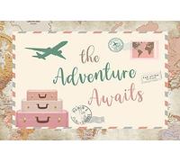 ZJRBJB 10x8ft Adventure Awaits Party Decorations Backdrop Adventure Airplane Places Begin Time Travel Background You'll Camping Around The World Baby Shower Banner Photo Booth