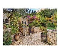 ZJRBJB 10x8ft Jerusalem Israel Decorations Backdrop Ancient Stone Wall Buildings The Old House City Street Bible Church Spring Religious Prayer Background Historical Sites Travel Banner Photo Booth