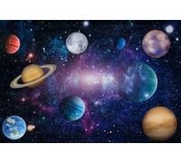 ZJRBJB 10x8ft Outer Space Decorations Backdrop Galaxy Solar System Starry Planet Earth Moon Birthday Background Universe Science Fiction Milky Way Baby Shower Banner Photo Booth