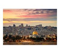 ZJRBJB 10x8ft The Old City Jerusalem Decorations Backdrop Ancient Cityscape Religious Bible Israel Background Sunset Historical Sites Mount Olives Dome of The Rock Holy Land Banner Photo Booth