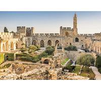ZJRBJB 10x8ft The Old City Jerusalem Decorations Backdrop Israel David Tower Religious Bible Background Ancient Ruins Tower of David Travel Holy Land Church Prayer Banner Photo Booth