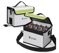 ZJTAPE Lipo Safe Bag Fireproof, Explosion Proof Battery Bag, Large Storage Space Lipo Box - Fireproof Safe, Protective Adjustable Battery for Charging and Storag (Silvery)