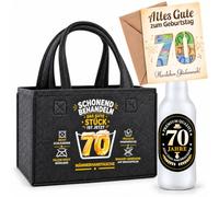 ZJTAPE Pensioner Gift Men with Men's Handbag Beer, Wheat Beer Glasses, Crochet Cuddly Toys, Funny Retirement Gifts (70th Birthday Beer D)