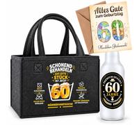 ZJTAPE Pensioner Gift Men with Men's Handbag Beer, Wheat Beer Glasses, Crochet Cuddly Toys, Funny Retirement Gifts (60th Birthday Beer D)
