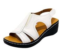 ZJTBDATG Womens Orthopedic Sandals Summer Wedge Open Toe with Arch Support Heel Wide Fit Shoes Ladies Breathable Thick-Soled Beach Summer Shoes Outdoor Leisure Wide Fit Sandal,B,7 UK