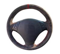 ZJWHDSKF Car Steering Wheel Cover Hand-Stitched Black Genuine Leather Suede For BMW E90 E91(Touring) 320d 325i 335i X1 E84