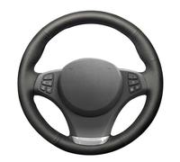 ZJWHDSKF DIY Hand-stitched Black Genuine Leather Car Steering Wheel Cover For BMW X3 E83 2003-2010 E53 X5 2003-2006