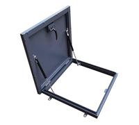ZJXANMZ Dark Grey Roof Hatch Access Door with Strut & Handle - 80x80cm Rainproof Rooftop Maintenance Cover for Building Stairs - Durable & Modern Design