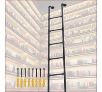 ZJXANMZ Emergency Egress Fire Climbing Ladder 4ft 5ft 6ft 7ft 8ft Height Basement Window Well Ladder，Black Wrought Iron Home High Loft Attic Library Bed Step Ladders Loads 330lb